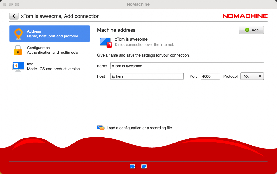 NoMachine interface